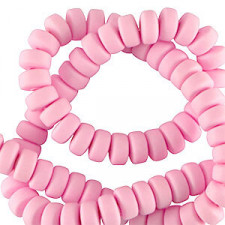 Polymer beads rondelle 7mm - Pure pink